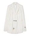 Forte Forte Pinstriped Embroidered Jacket In White