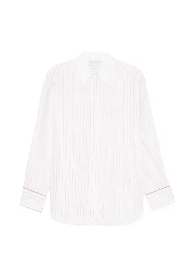 Forte Forte Pinstripe-pattern Long-sleeve Shirt In White
