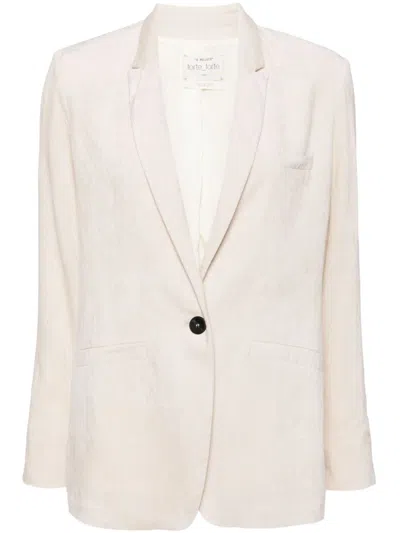 Forte Forte Pinwale Corduroy Single-breasted Blazer In White