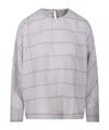Forte Forte Plaid-pattern Blouse In Gray