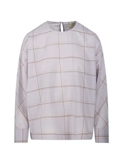 FORTE FORTE PLAID-PATTERN BLOUSE