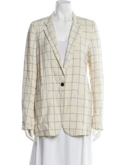 Pre-owned Forte Forte Plaid Print Blazer In Neutral