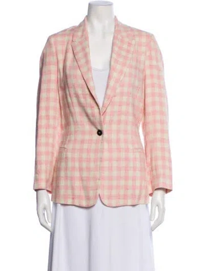 Pre-owned Forte Forte Plaid Print Blazer In Pink