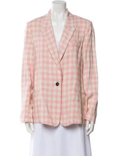 Pre-owned Forte Forte Plaid Print Blazer In Pink