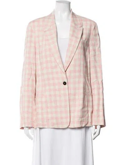 Pre-owned Forte Forte Plaid Print Blazer In Pink