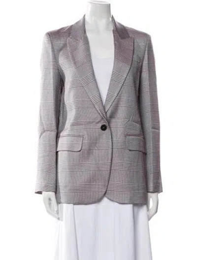 Pre-owned Forte Forte Plaid Print Blazer W/ Tags In Pink