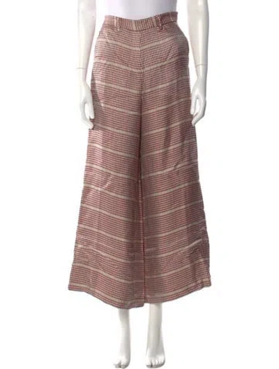 Pre-owned Forte Forte Plaid Print Wide Leg Pants In Multi