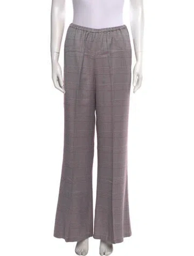 Pre-owned Forte Forte Plaid Print Wide Leg Pants W/ Tags In Pink