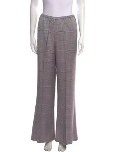 Pre-owned Forte Forte Plaid Print Wide Leg Pants W/ Tags In Pink