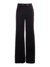 Forte Forte Purple Trousers With Elasticated Waist And Hidden Side Closure In Velvet Woman In Burgundy