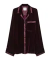 Forte Forte Plainvelvet Shirt With A Relaxed Fit And Satin Detailing In Black