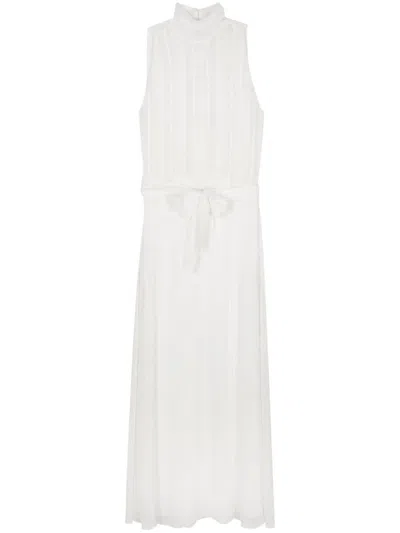Forte Forte Pleat-detail Sleeveless Maxi Dress In White