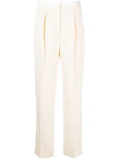 Forte Forte Pleat-detail High-waist Trousers In Neutral
