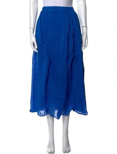 Pre-owned Forte Forte Pleated Accents Midi Length Skirt In Blue
