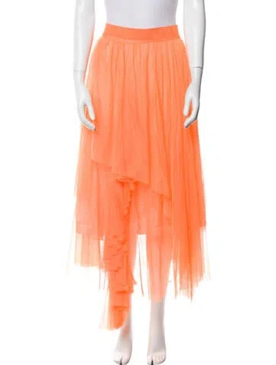 Pre-owned Forte Forte Pleated Accents Midi Length Skirt In Orange