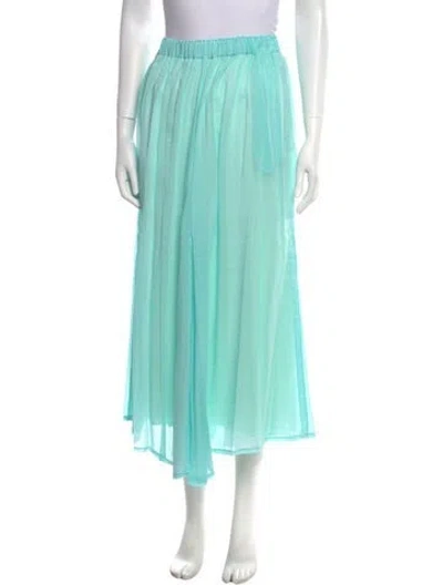 Pre-owned Forte Forte Pleated Accents Midi Length Skirt W/ Tags In Blue