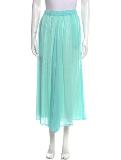 Pre-owned Forte Forte Pleated Accents Midi Length Skirt W/ Tags In Blue