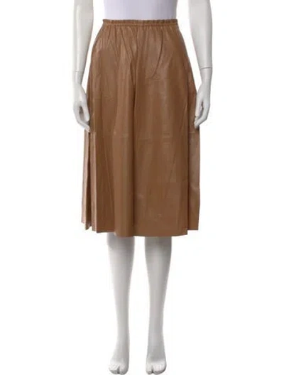 Pre-owned Forte Forte Pleated Accents Midi Length Skirt W/ Tags In Neutral