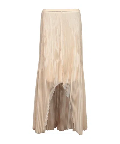 FORTE FORTE FORTE FORTE PLEATED ASYMMETRIC MIDI SKIRT