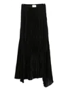 Forte Forte Pleated Asymmetric Skirt In Black