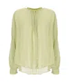Forte Forte Pleated Button-up Top In Green
