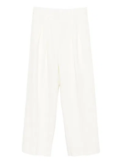 FORTE FORTE PLEATED COTTON TROUSERS
