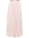 Forte Forte Pleated Houndstooth-print Midi Skirt In Pink