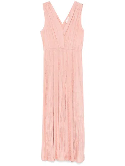 Forte Forte Pleated Long Dress In Pink