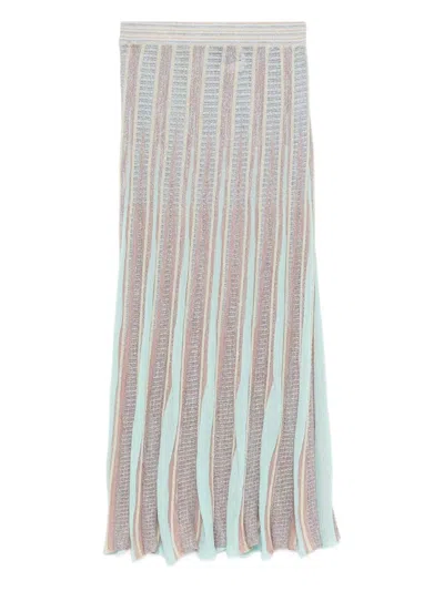 Forte Forte Pleated Long Skirt In Silver