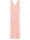 Forte Forte Pleated Long Dress In Rosa