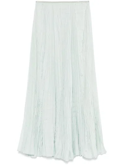 Forte Forte Pleated Midi Skirt In Clear Blue
