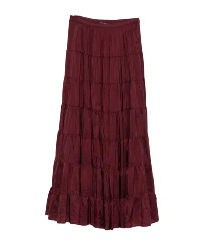 Forte Forte Pleated Midi Skirt In Brown