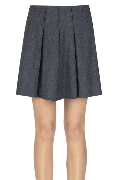 Forte Forte Pleated Midi Skirt In Gray