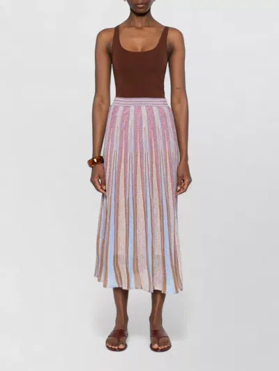 Forte Forte Pleated Midi Skirt Striped Lightweight Design