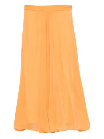Forte Forte Pleated Skirt In Orange