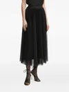 Forte Forte Midi A-line Skirt Sheer Overlay In Black