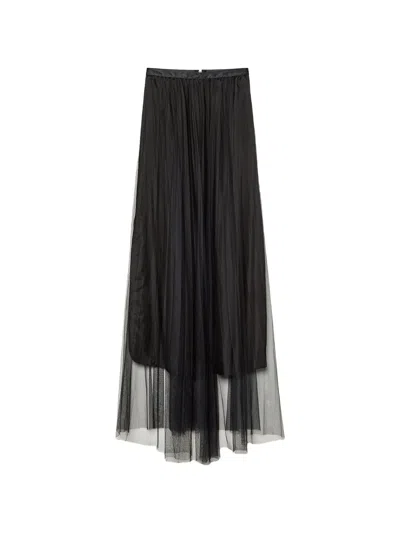 Forte Forte Pleated Tulle Skirt In Black