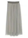 Forte Forte Midi A-line Tulle Pleated Skirt In Green