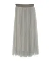 Forte Forte Midi A-line Tulle Pleated Skirt In White