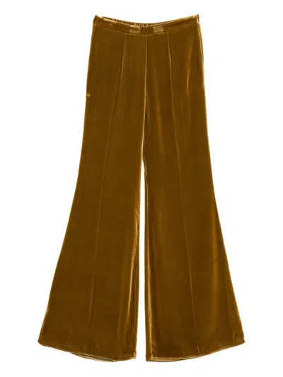 Forte Forte Pleated Velvet Pants In Brown