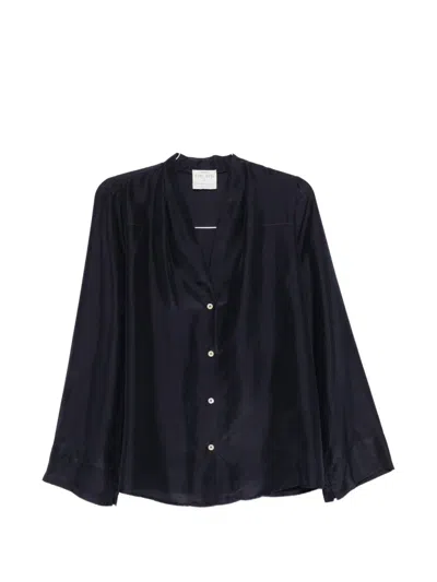 Forte Forte Pleated V-neck Shirt In Multi