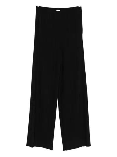 Forte Forte Pleated Wide-leg Trousers In Black