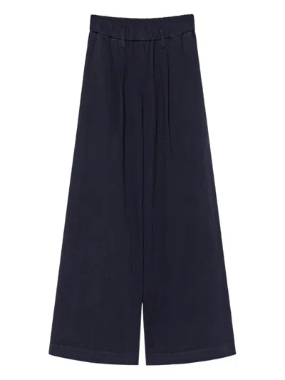 Forte Forte Pleated Wide-leg Trousers In Blue