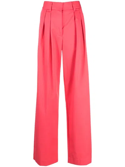Forte Forte Pleat-detail Cotton Palazzo Pants In Pink