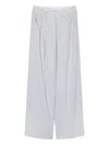 Forte Forte Sartorial Wide-leg Trousers In Wool Viscose Twill In White