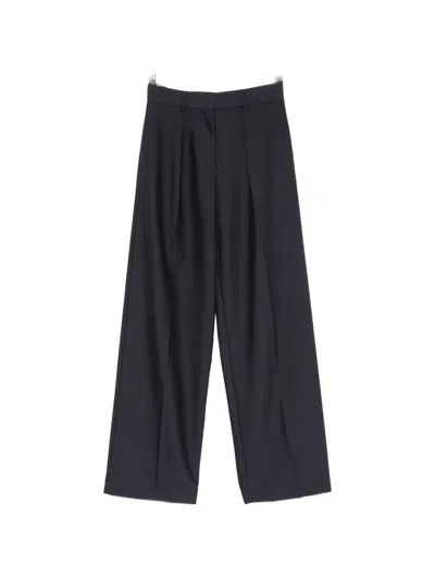 Forte Forte Pleated Wide-leg Trousers In Blue