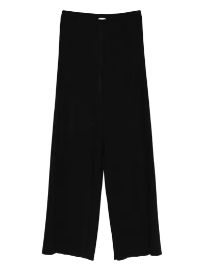 Forte Forte Plissé Crepe Trousers In Black