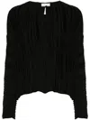 Forte Forte Plissé-effect Blouse In 黑色