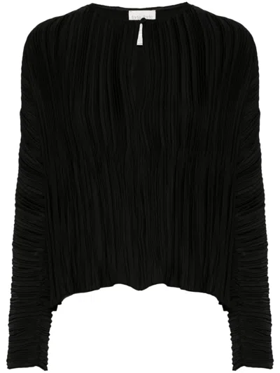 Forte Forte Plissé-effect Blouse In Black