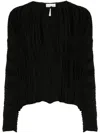 Forte Forte Plissé-effect Blouse In Black